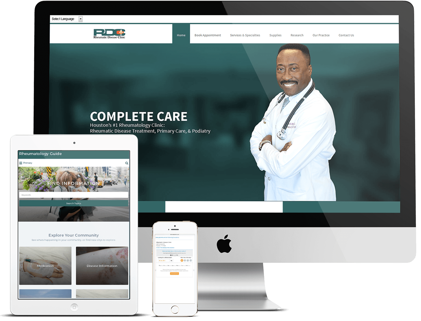 Rheumatolog Disease Clinic of Houston - portfolio mockup