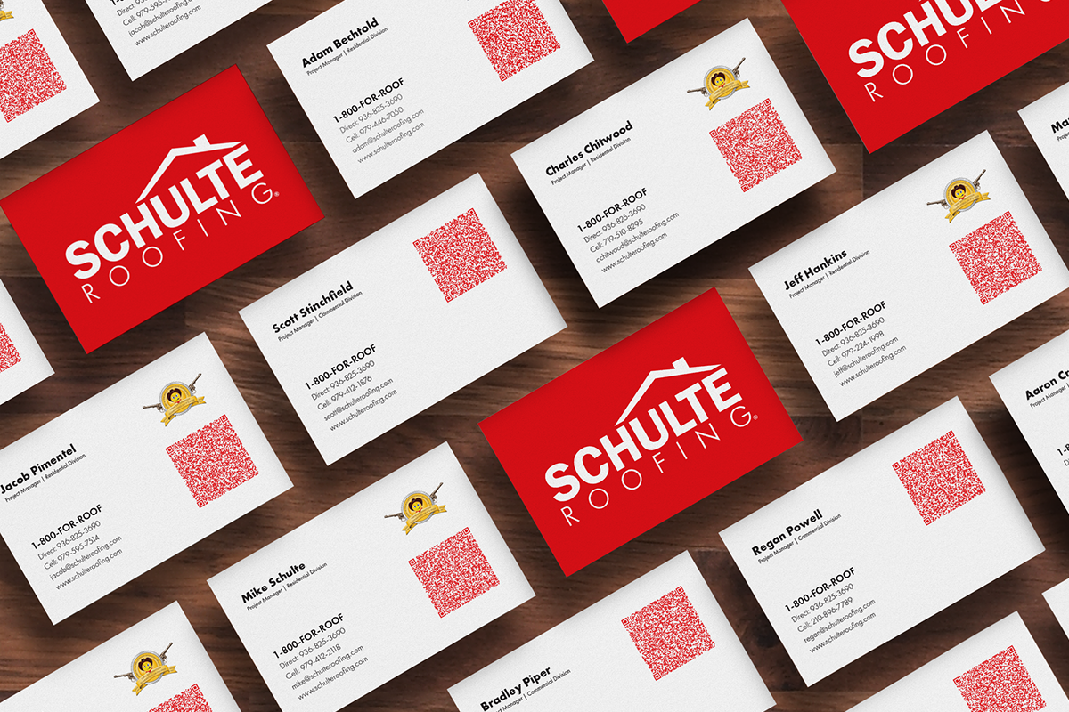 Covid 19 Touchless Business Cards for Schulte Roofing