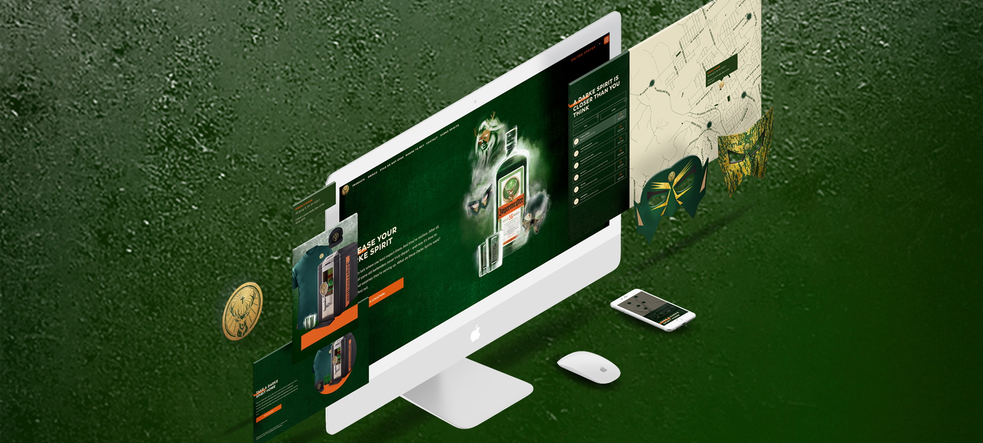 Jägermeister Micro-Site Take Over Desktop Mock up - Release Your Darke Spirit Campaign